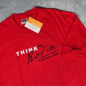 Vintage Auguste Rodin T Shirt Mens 2XL North Carolina Museum Of Art Red NEW